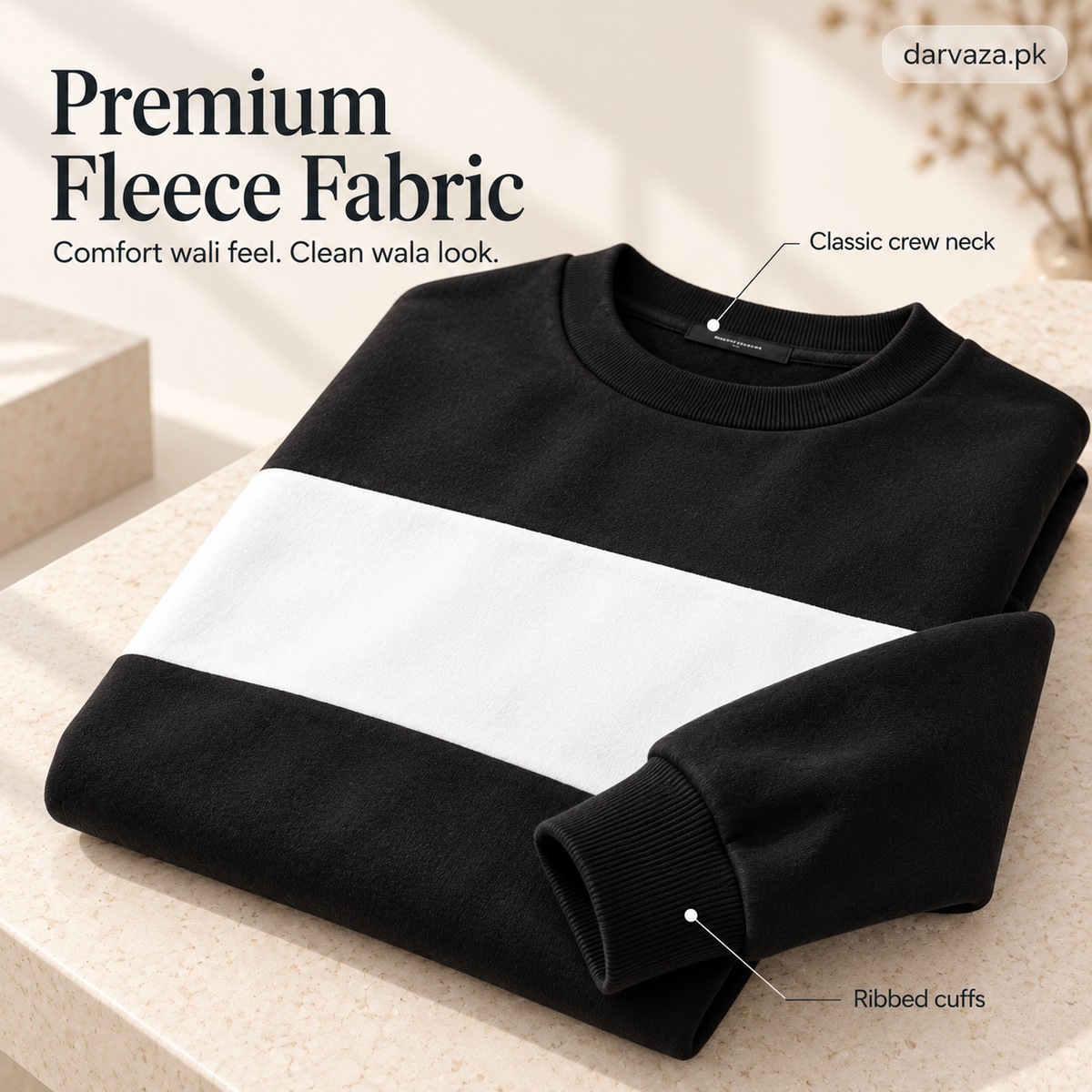 Zebra Black and White Block Sweatshirt