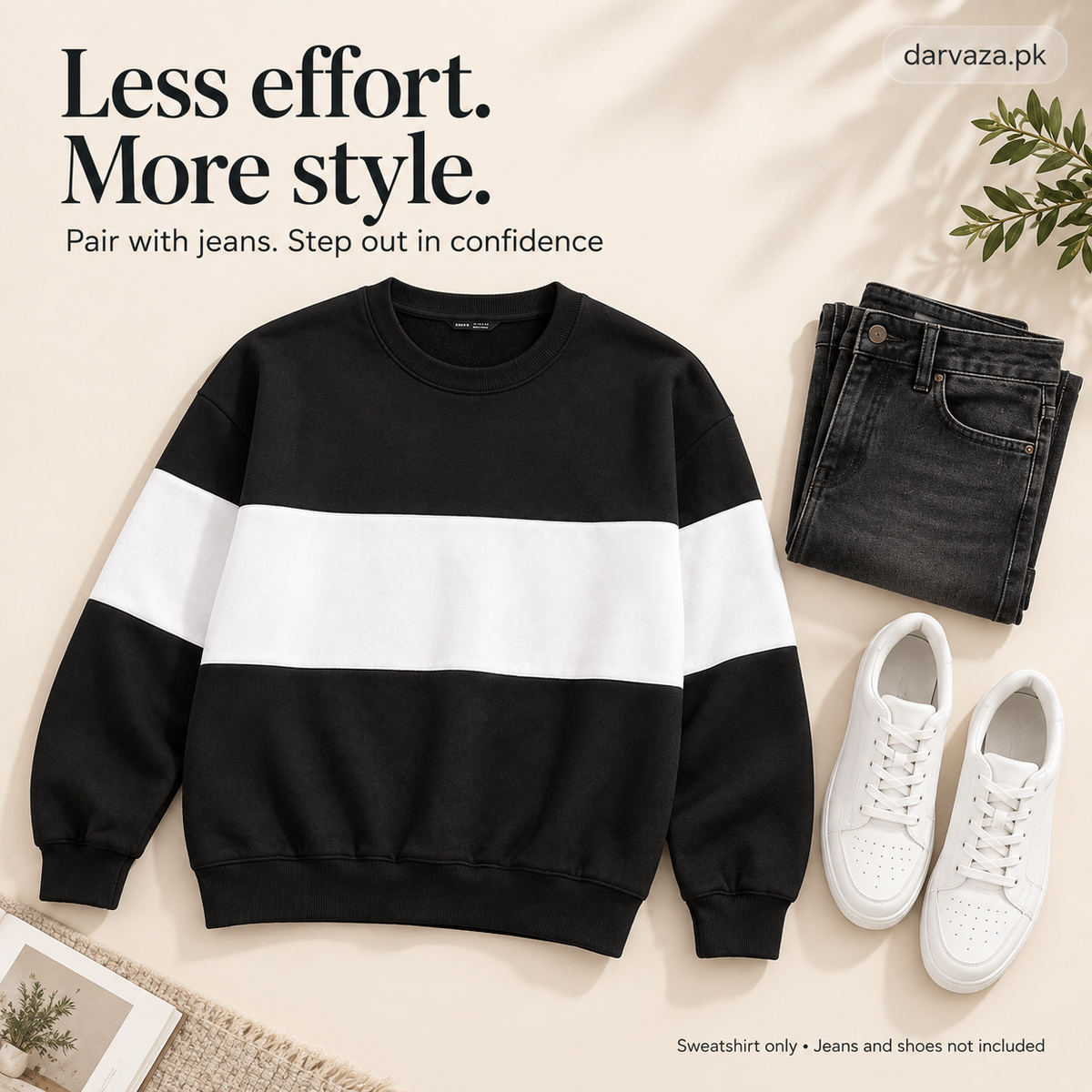 Zebra Black and White Block Sweatshirt