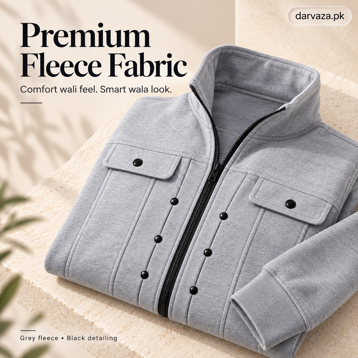 Grey Modern Style Zipper Jacket For Men