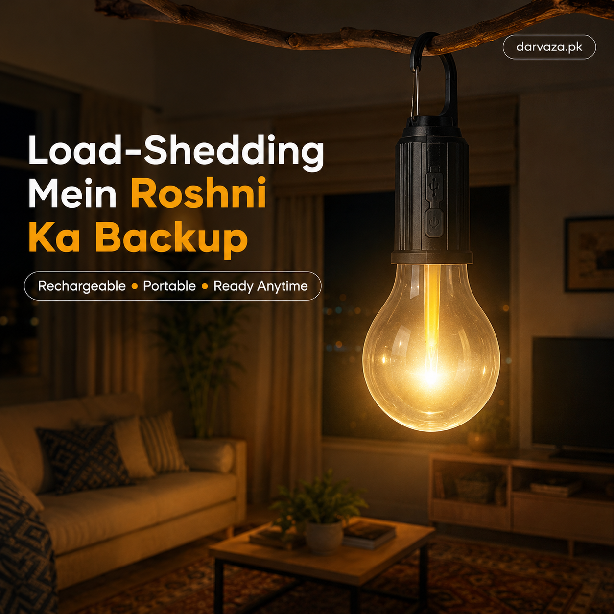 Buy 1 Get 1 Free Offer LED Lamp Bulb with Clip Hook Rechargeable Waterproof