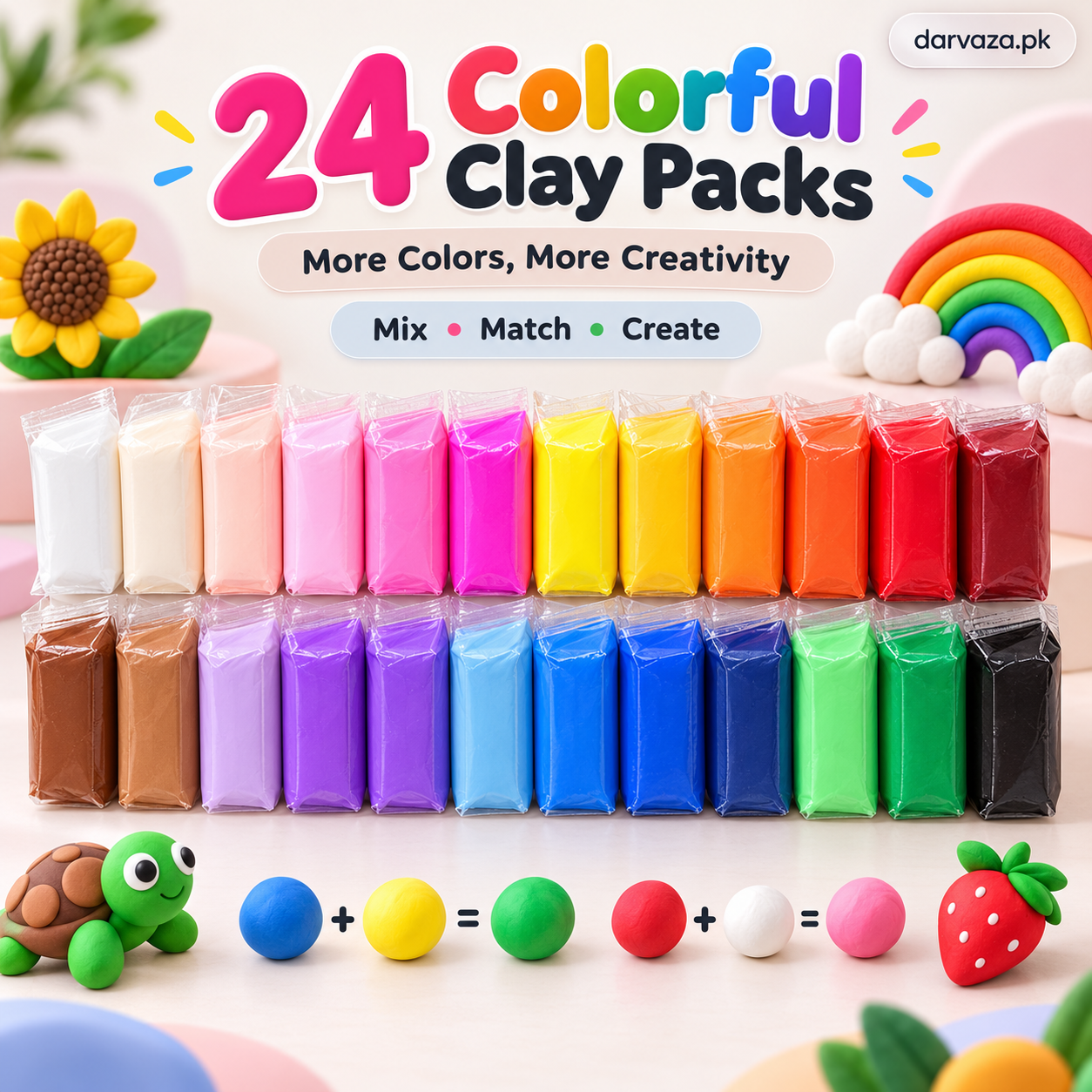 Air dry 24 Colorful Soft Clay Pack