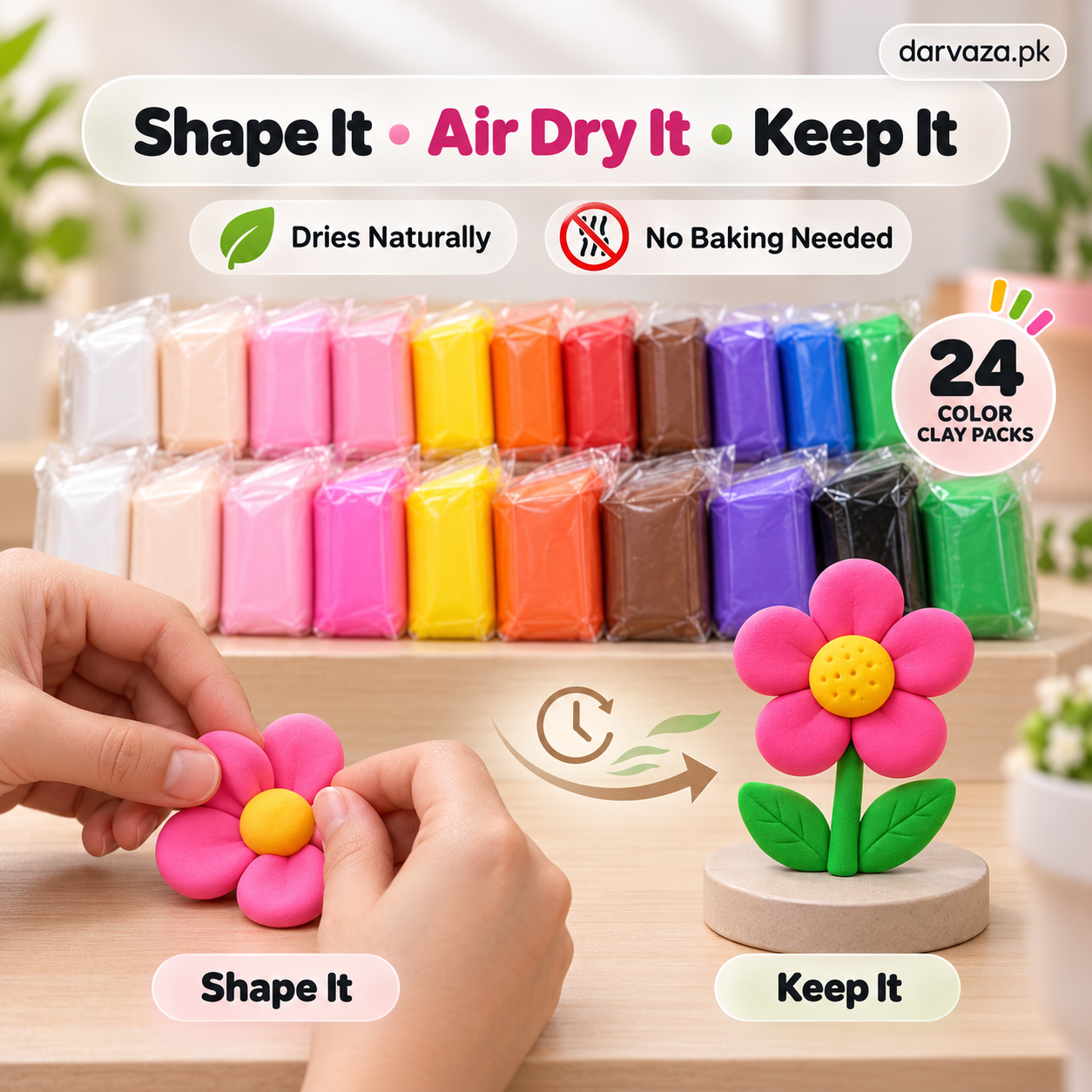 Air dry 24 Colorful Soft Clay Pack