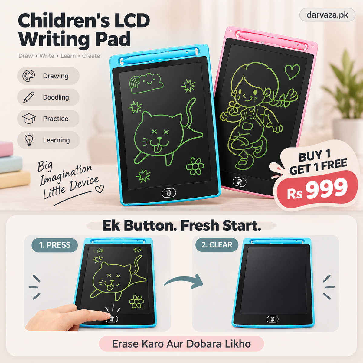 2 LCD Writing Tablets