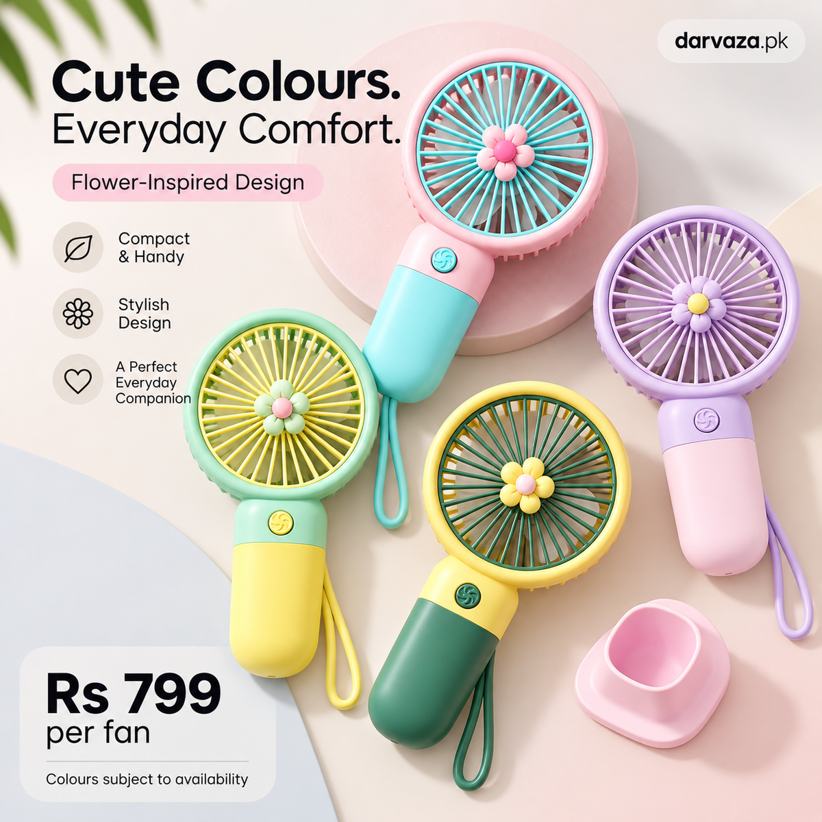 Rechargeable Fan with Mobile Stand