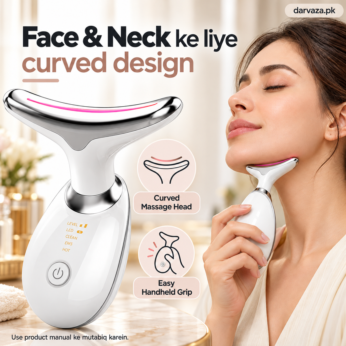 LED Vibrating Massager for Face & Neck