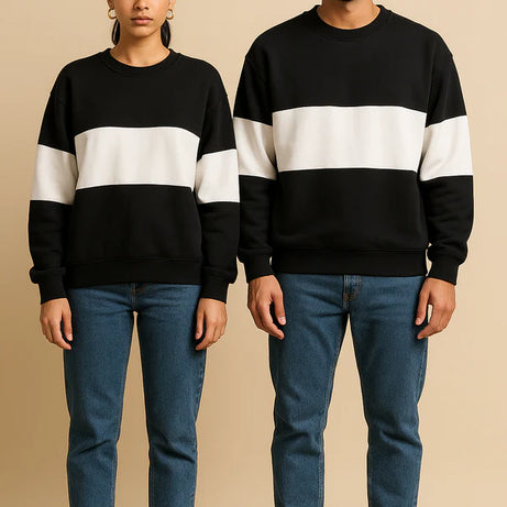 Zebra Black and White Block Sweatshirt