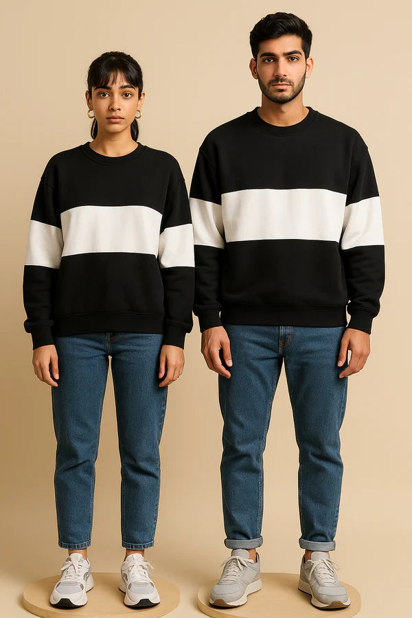 Zebra Black and White Block Sweatshirt