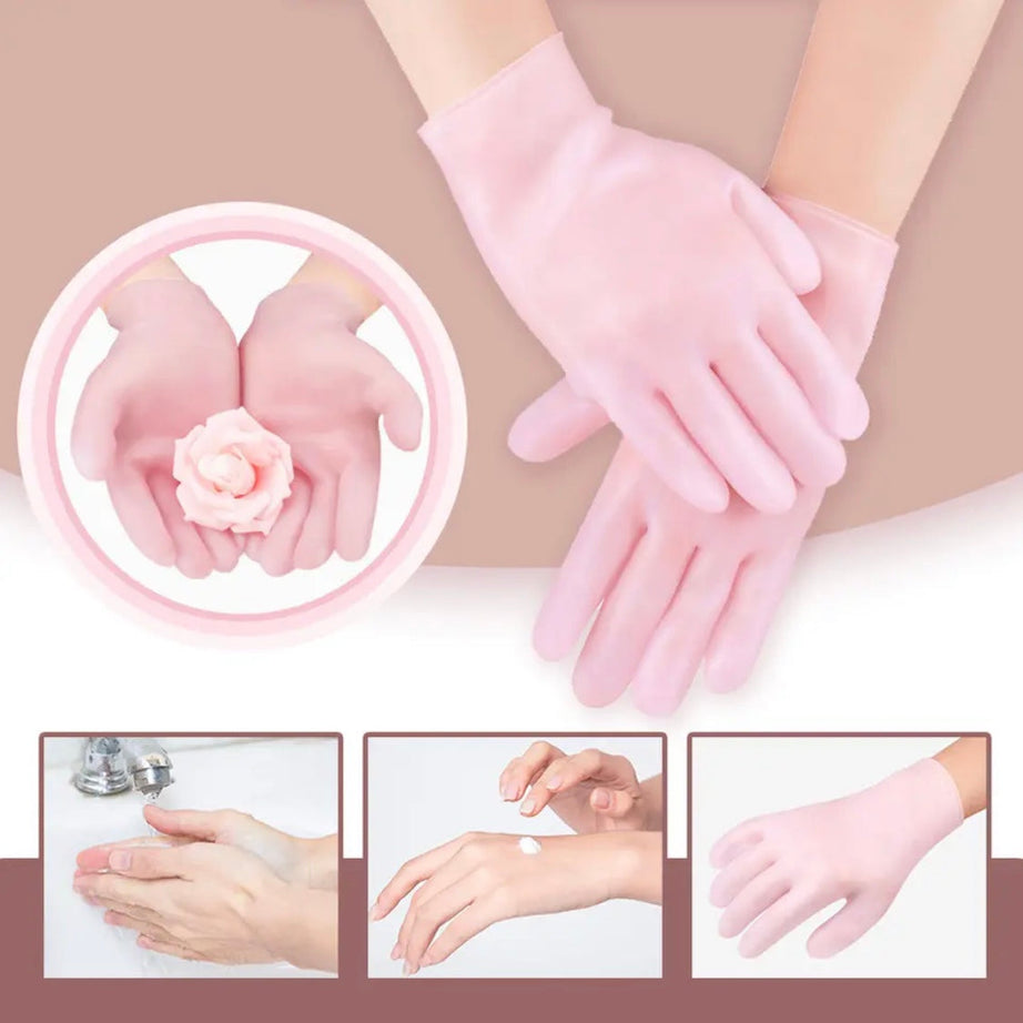 1 Pair Silicone Moisturizing Lotion Gel Gloves For Eczema and Rough Dry Skin Treatment