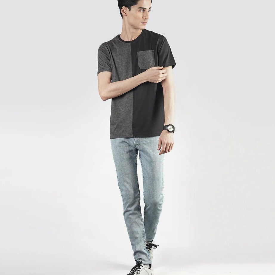 Black Charcoal Cut & Sew T-Shirt