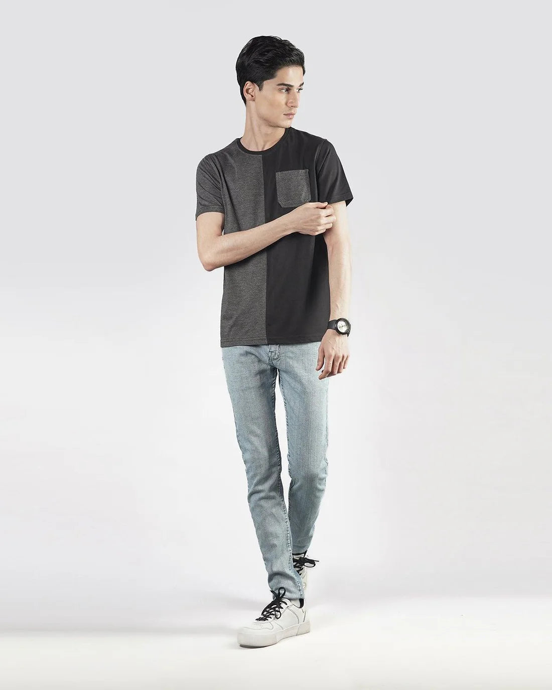 Black Charcoal Cut & Sew T-Shirt