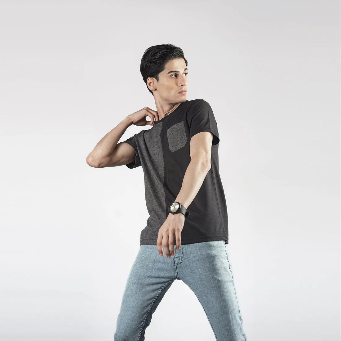 Black Charcoal Cut & Sew T-Shirt