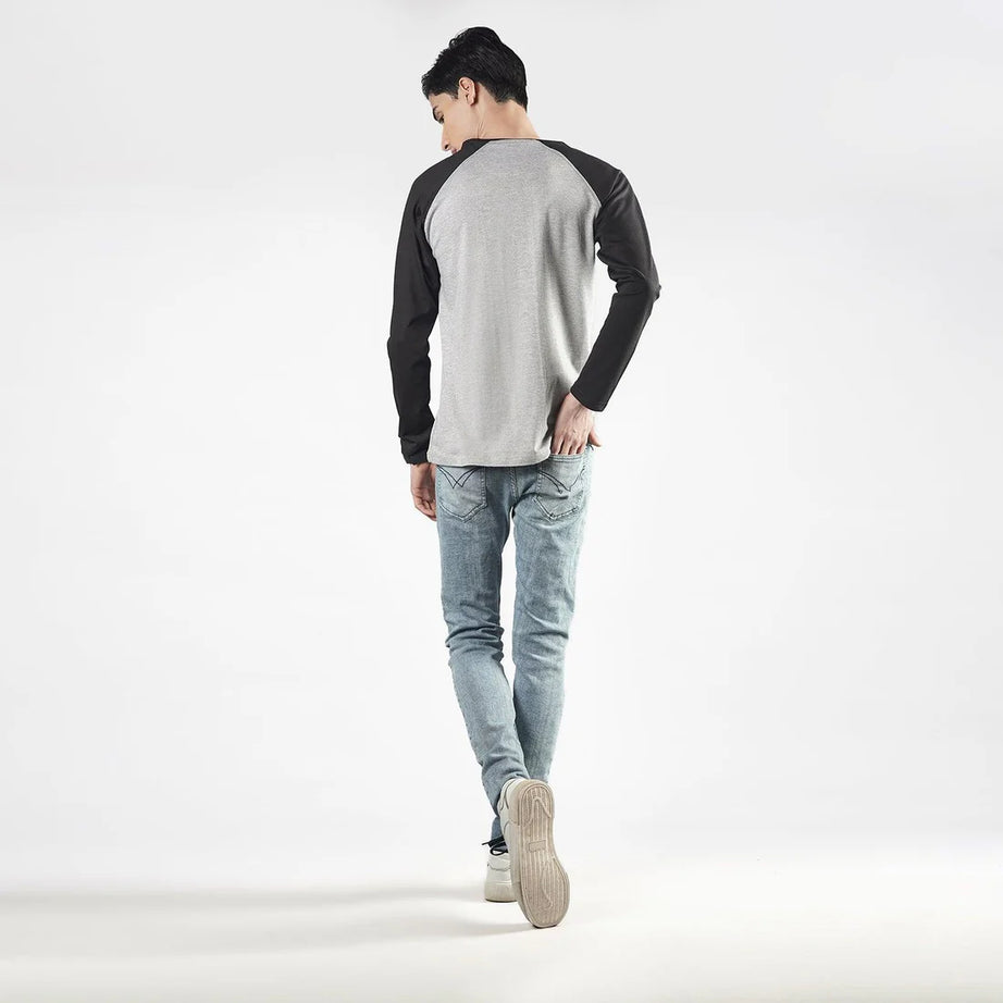 Black & Grey Raglan Full Sleeves