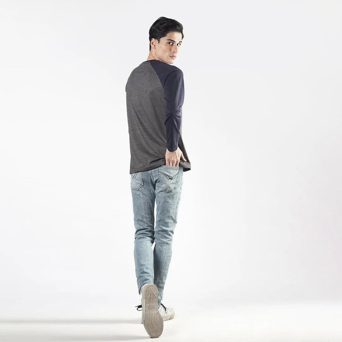 Charcoal Navy Raglan Full Sleeves