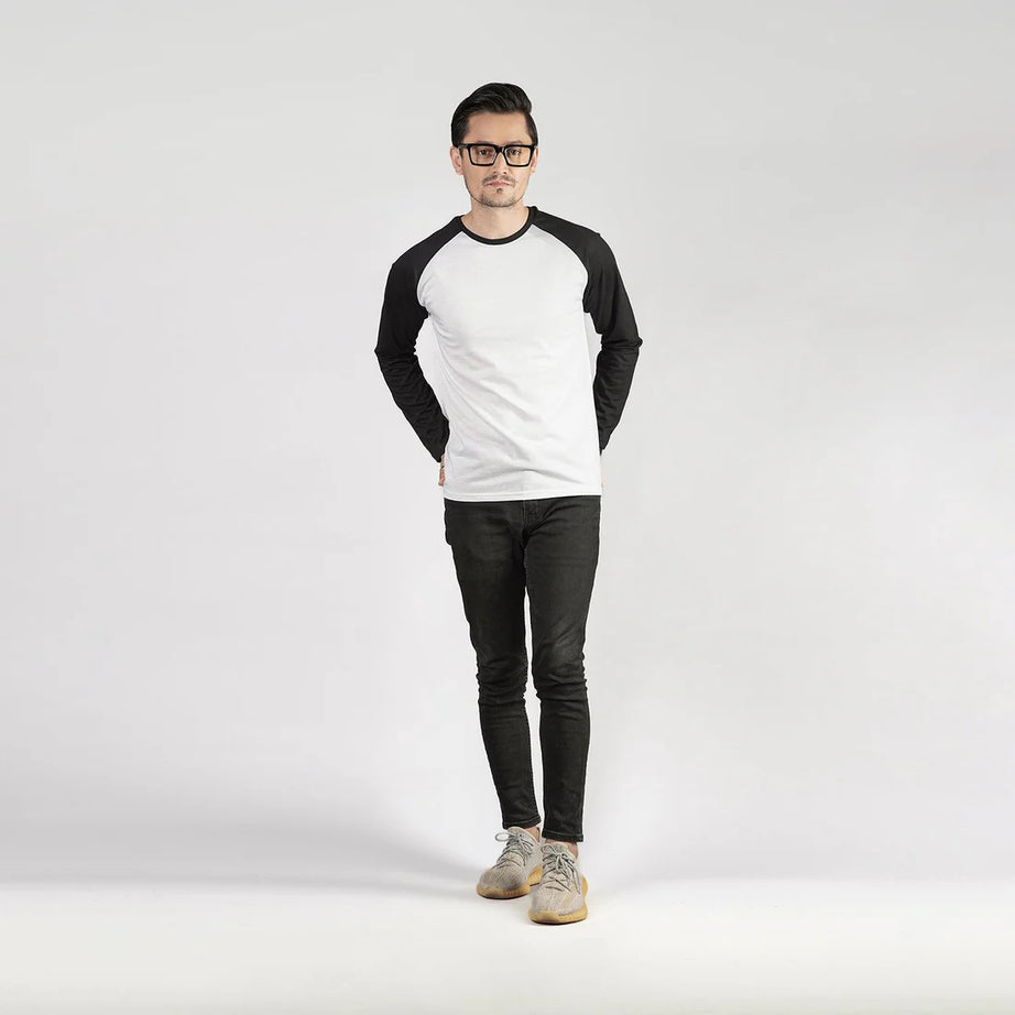 Black & White Raglan Full Sleeves