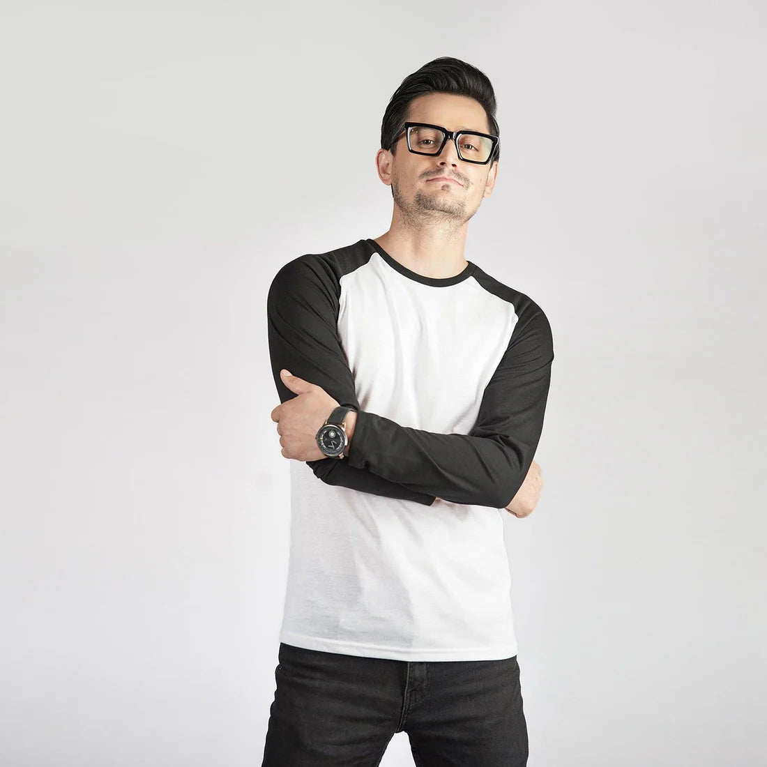 Black & White Raglan Full Sleeves