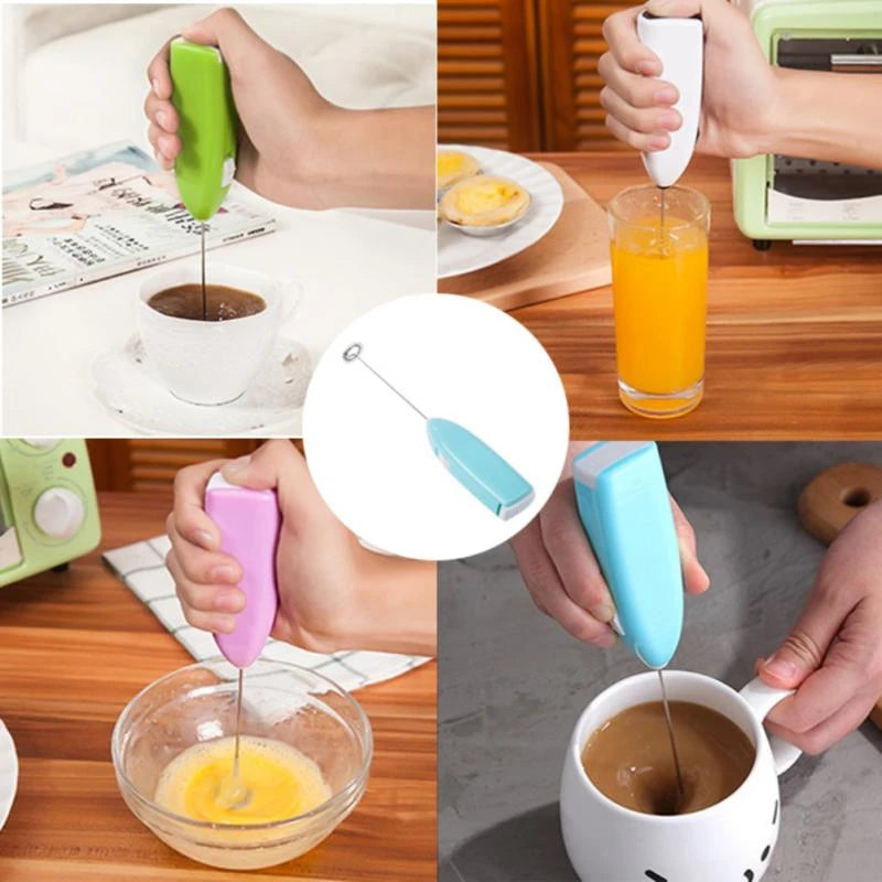 Mini Rechargeable Coffee & Egg Beater Mixer with stainless steel, spring and rod