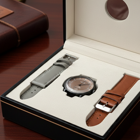 GearLine Dual Strap Deep Brown & Gray Men Watch