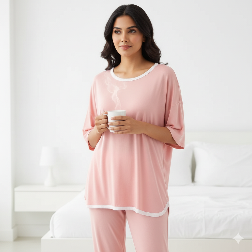 Rose Pink Plazzo PJ Set