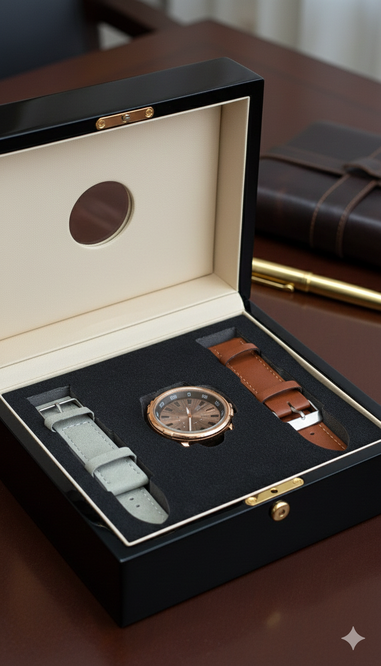 GearLine Dual Strap Gray & Brown Men Watch