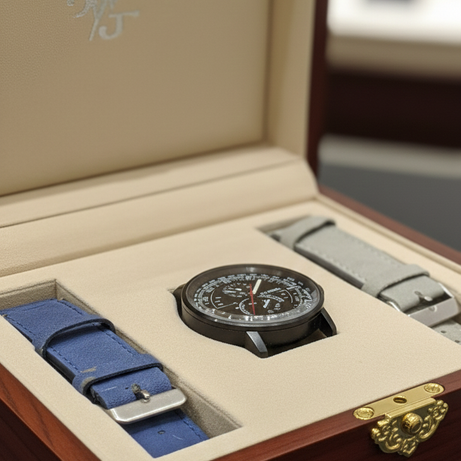 GearLine Dual Strap Gray & Blue Men Watch