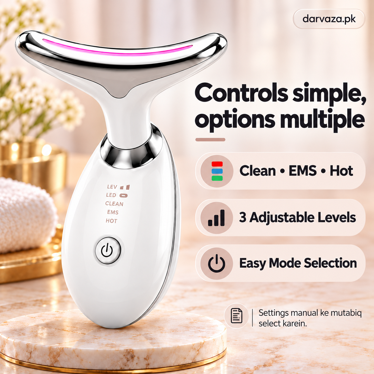 LED Vibrating Massager for Face & Neck
