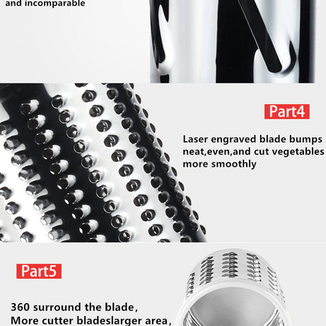 Multifunctional Manual Vegetable Spiral Slicer Cutter with Premium Hand Rotary Grater Drum Rs 1999