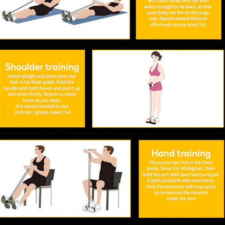 Heavy Duty Peddle Puller Tummy Trimmer Exercise Fitness Band with Strong 4 Tubes for Improving Weight Body Posture Waist and Shape at your Home Rs 1299