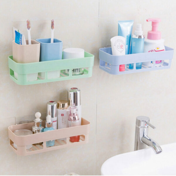 (Pack of 3) Multipurpose Bathroom and Kitchen Shelf Wall Holder Storage Rack