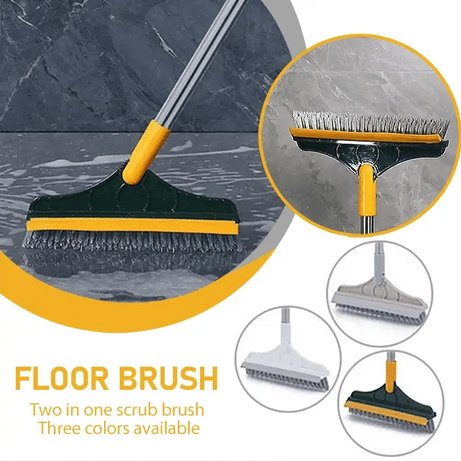 (Mega Sale) 2 in 1 Cleaning Brush Floor Scrub Broom Wiper Scraper