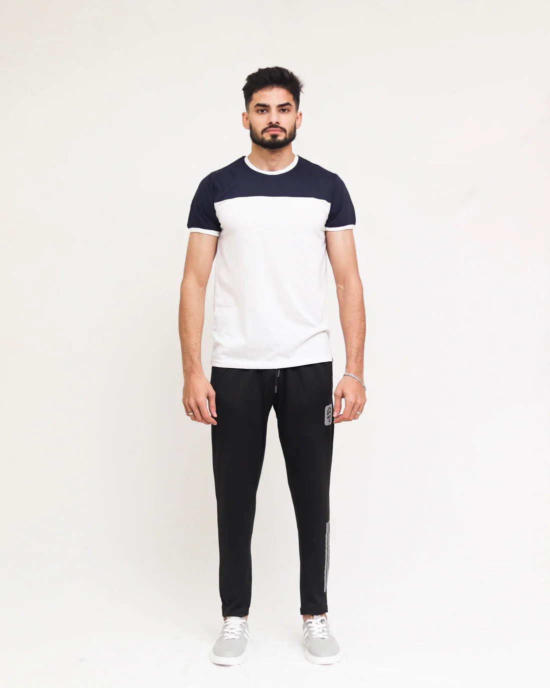 Navy White Cut & Sew T-Shirt