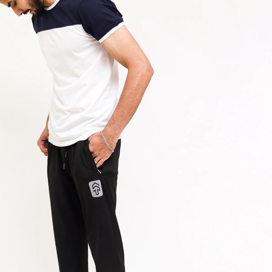 Navy White Cut & Sew T-Shirt