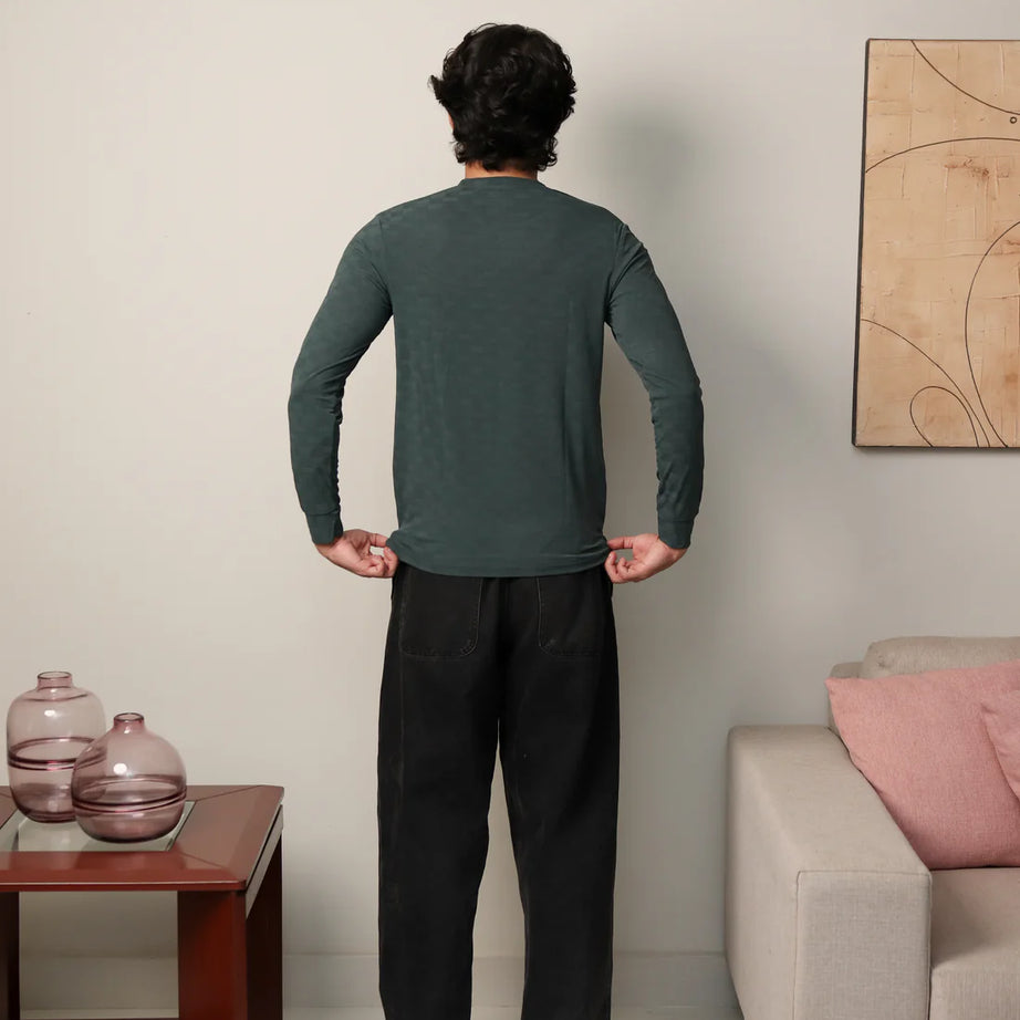 Textured Stretch Full Sleeves Tee