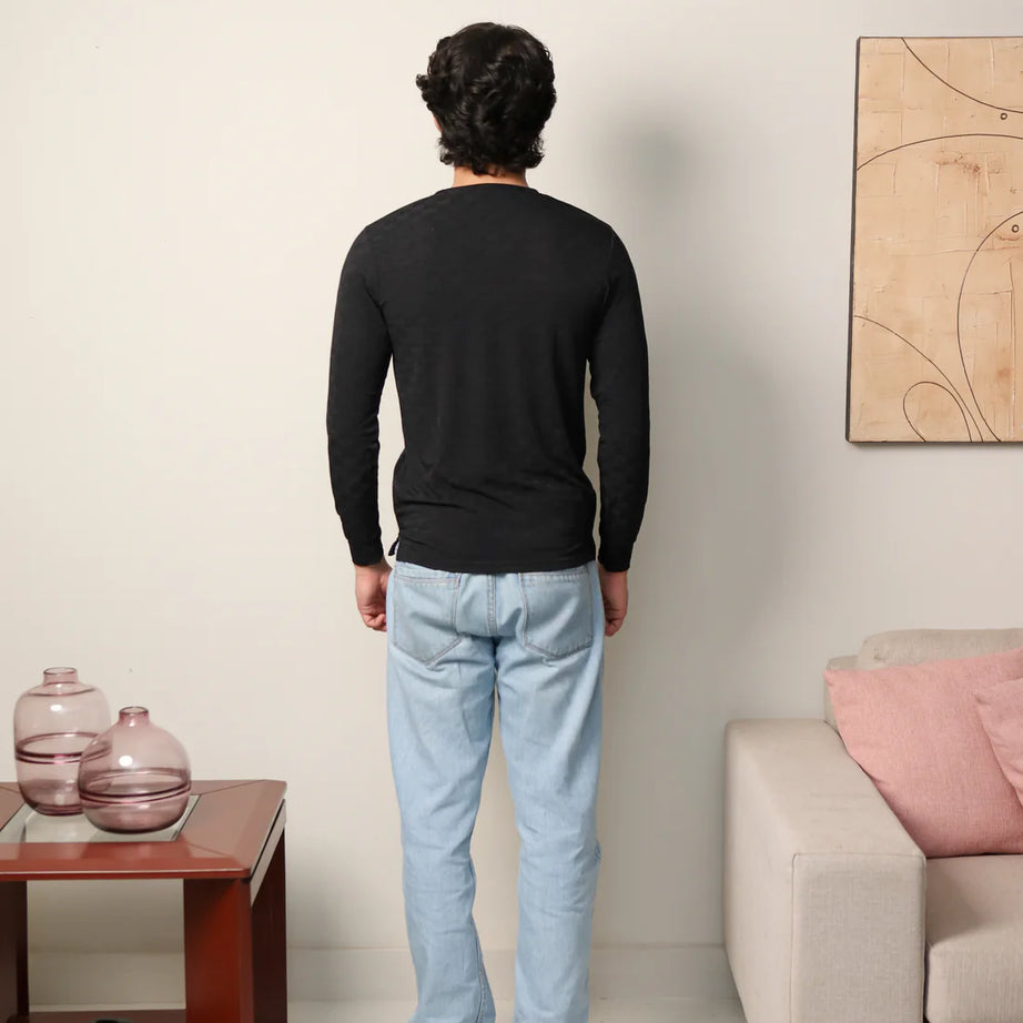 Textured Stretch Full Sleeves Tee