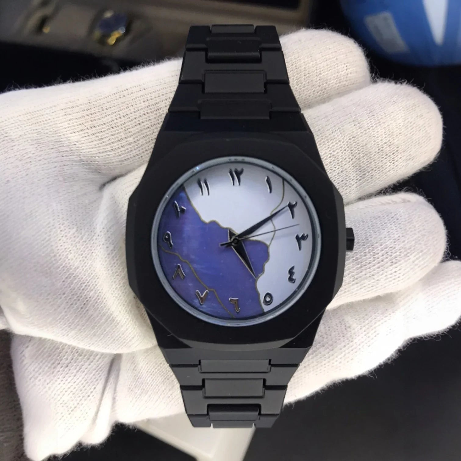 Black Classic Arabic Aura – Blue Marble Storm Edition