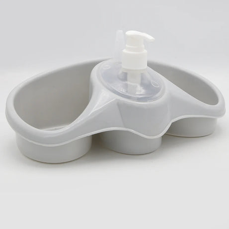 Imported 3 In 1 Plastic Dish Soap Dispenser With Sponge Holder For Kitchen