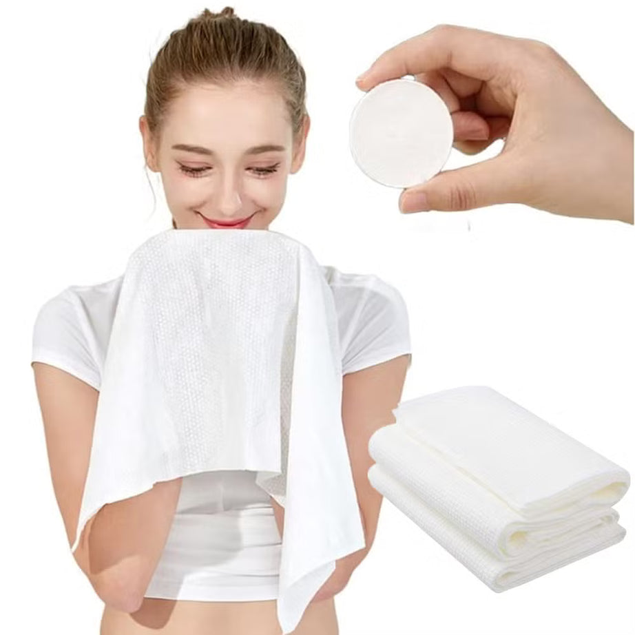 Pack of 3 Compressed Bath Towel for Travel and Quick-Drying with strong absorption 70 by 140 cm