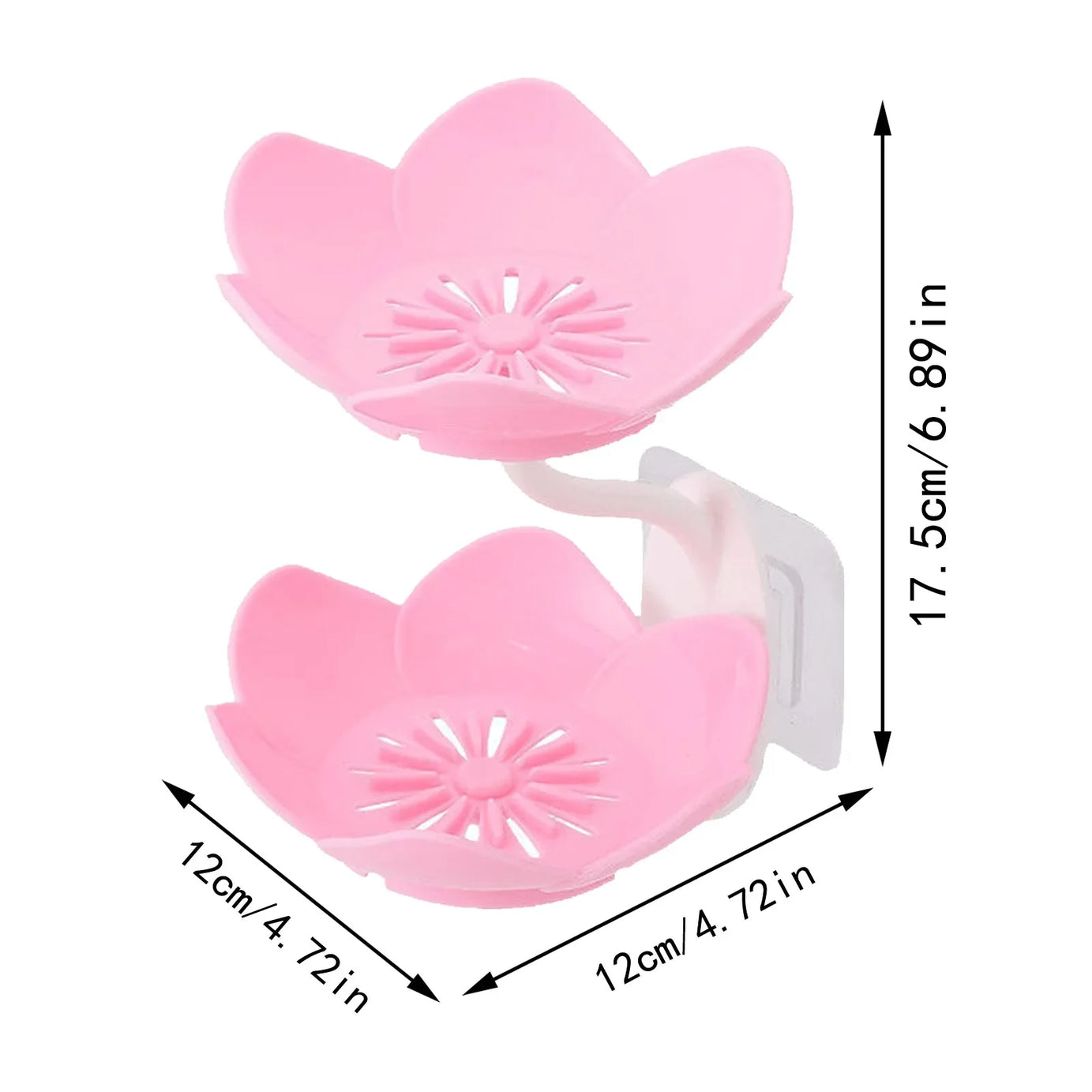 Wall Mounted Double Layer Lotus Flower Shaped Soap Holder