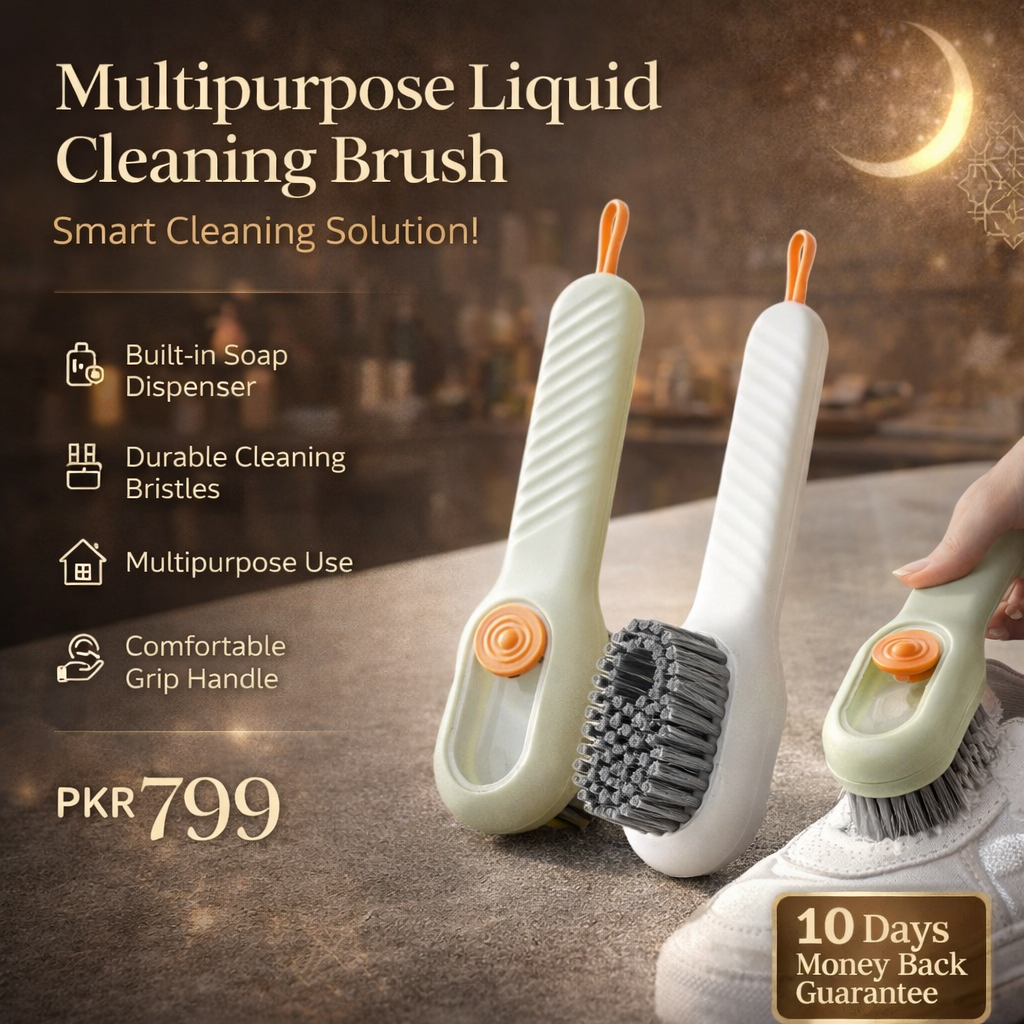 Multifunctional Liquid Cleaning Brush with Soap Dispenser for Cleaning Shoes Laundry Household Use Bathroom Kitchen