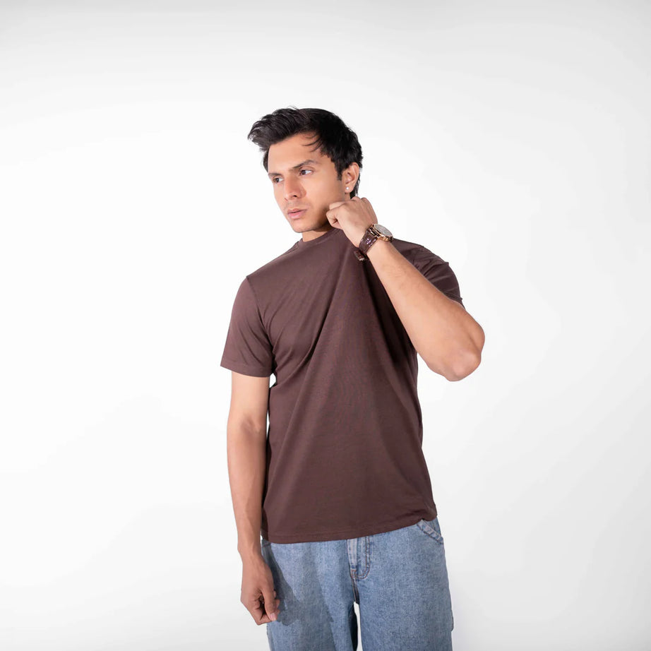 Dark Brown Basic T-Shirt