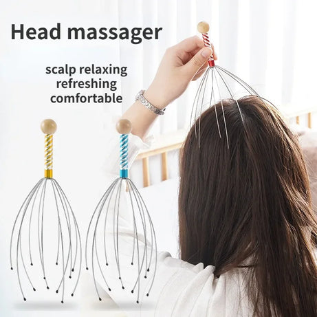 (Pack of 2) Octopus Head Massager Scalp Relaxation for Relieve Fatigue and Pressure