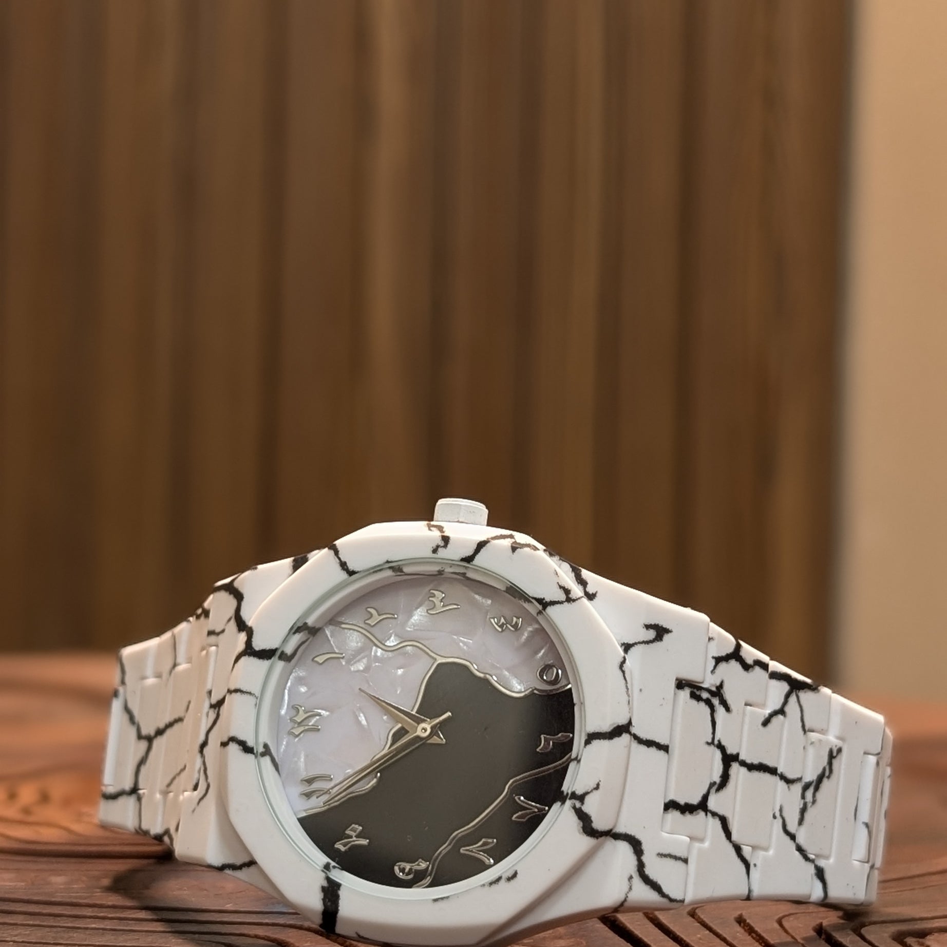 White Classic Arabic Aura – Marble Storm Edition