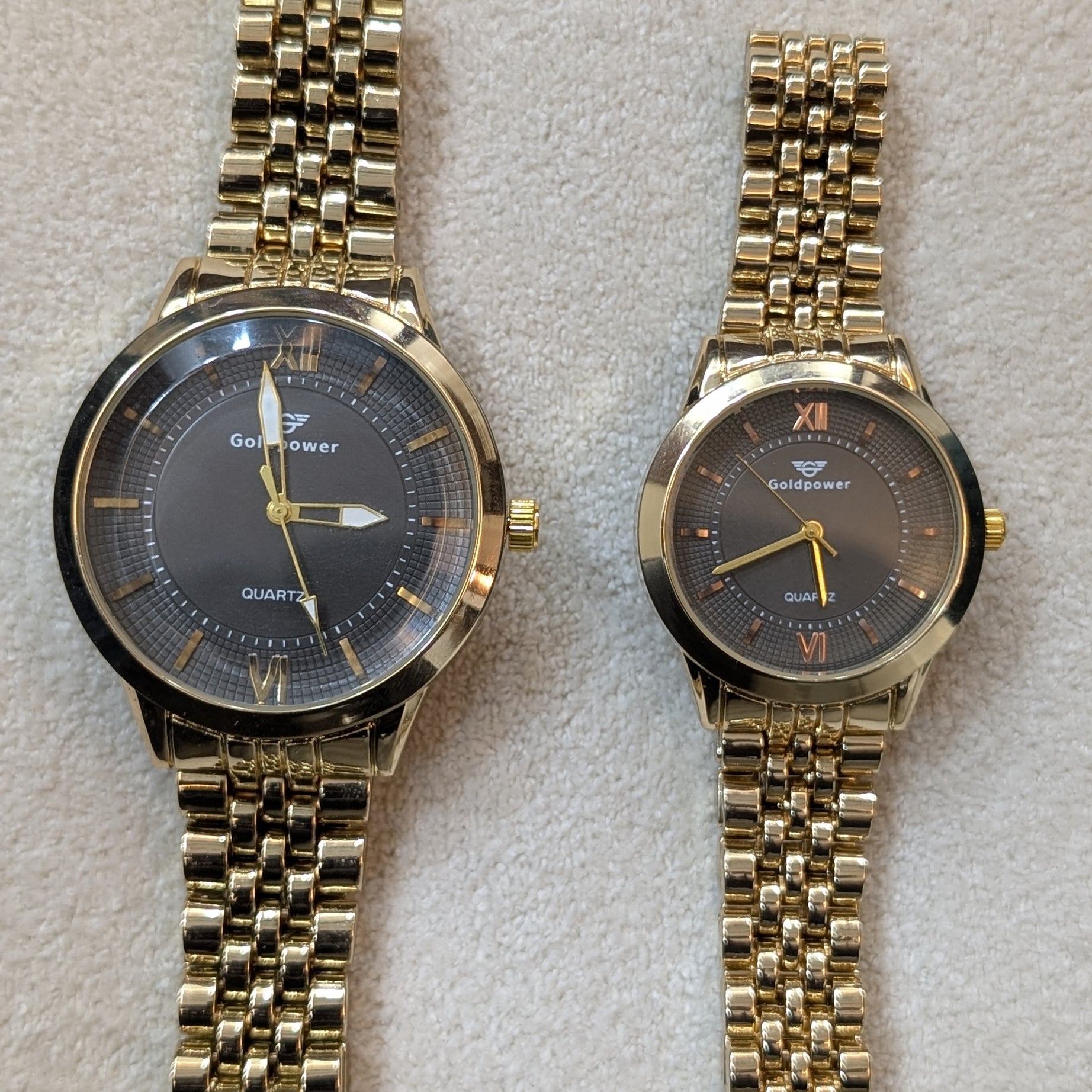 LuxeBond Gold-Black – Couple Watches Set