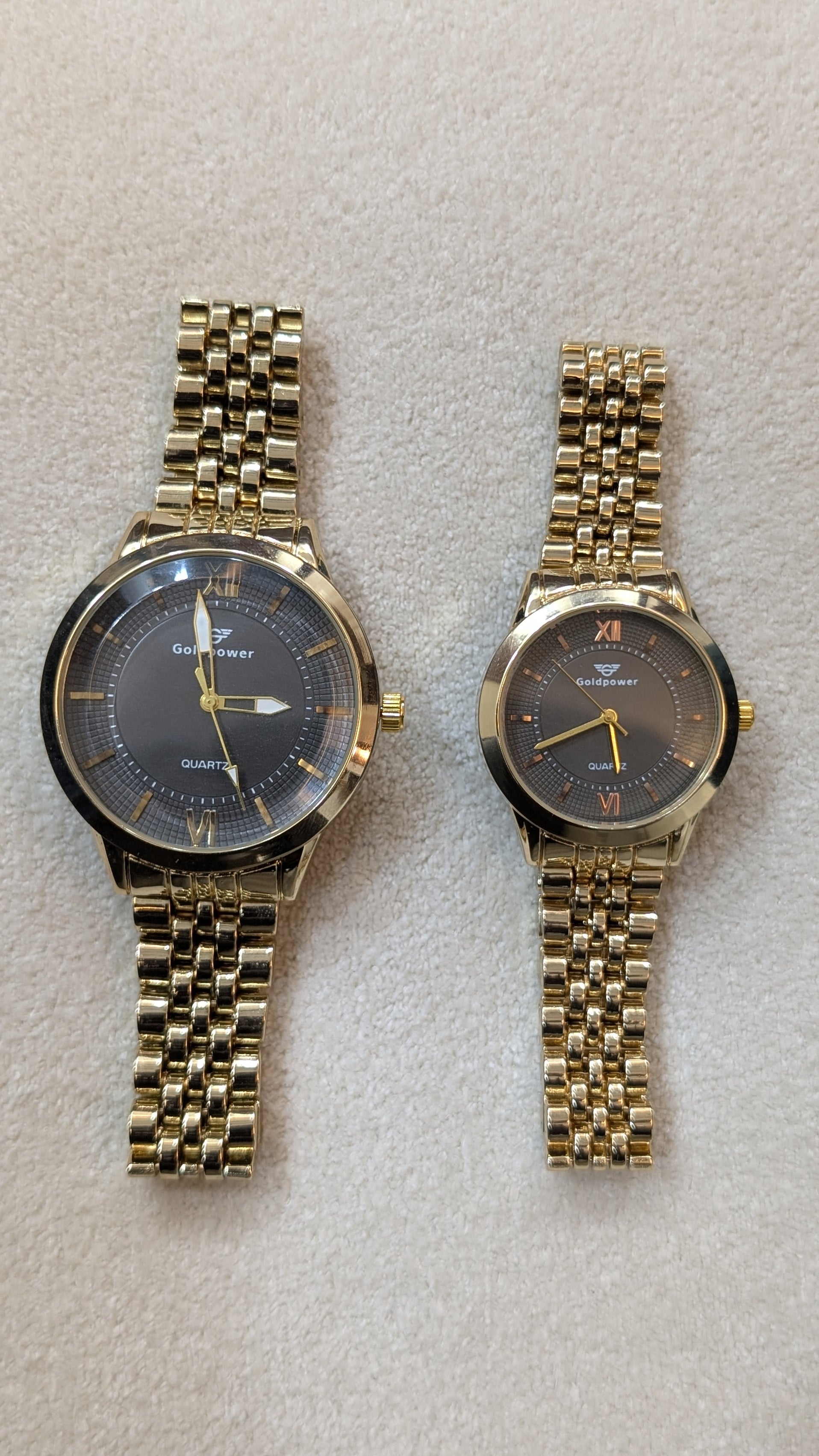 LuxeBond Gold-Black – Couple Watches Set
