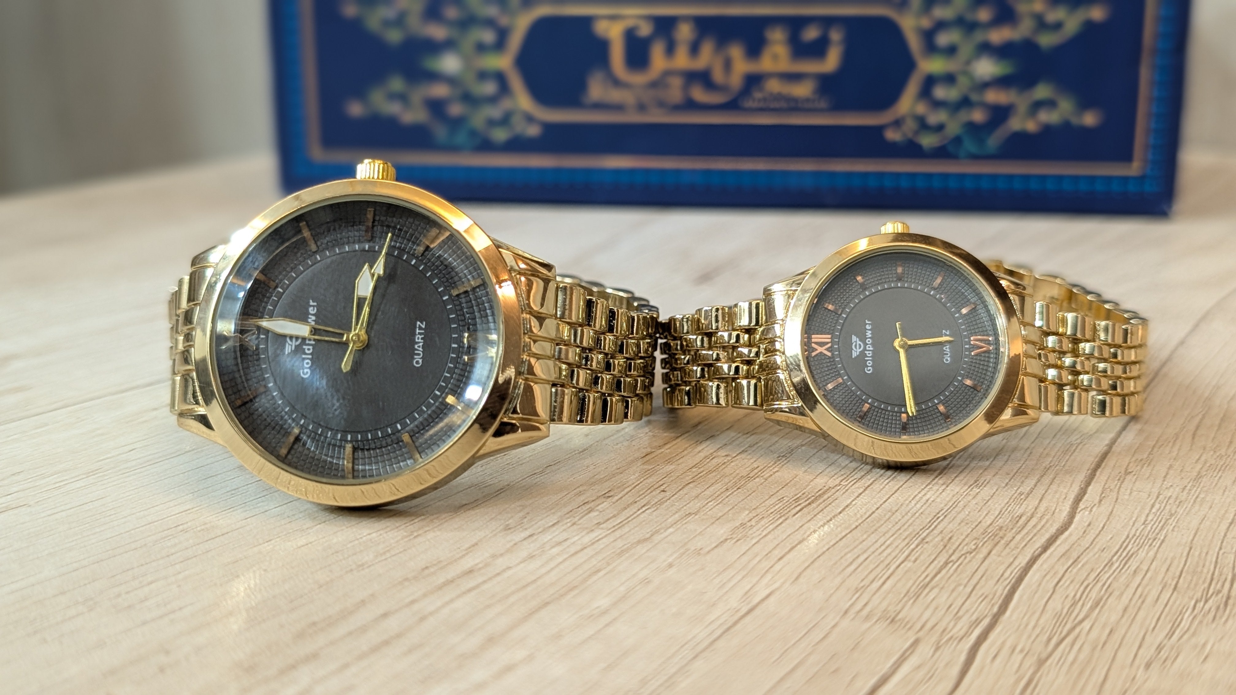 LuxeBond Gold-Black – Couple Watches Set