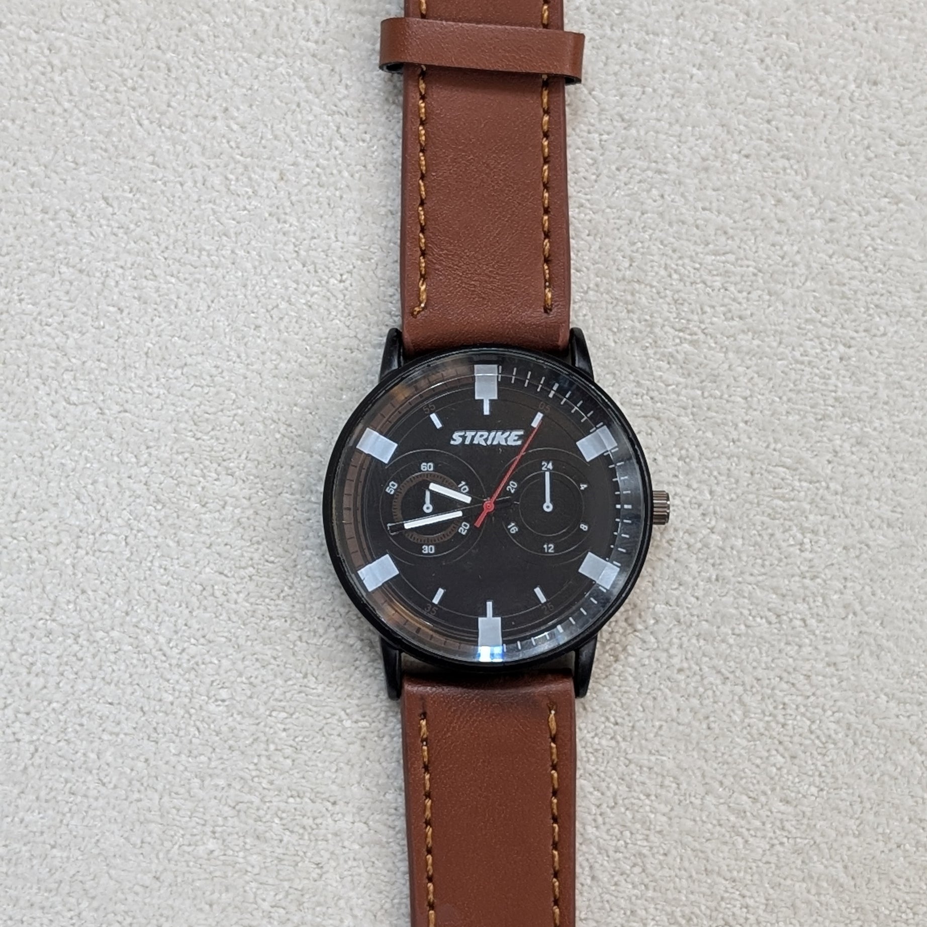 Strike Brown Strap with Black & White Touch Men Watch