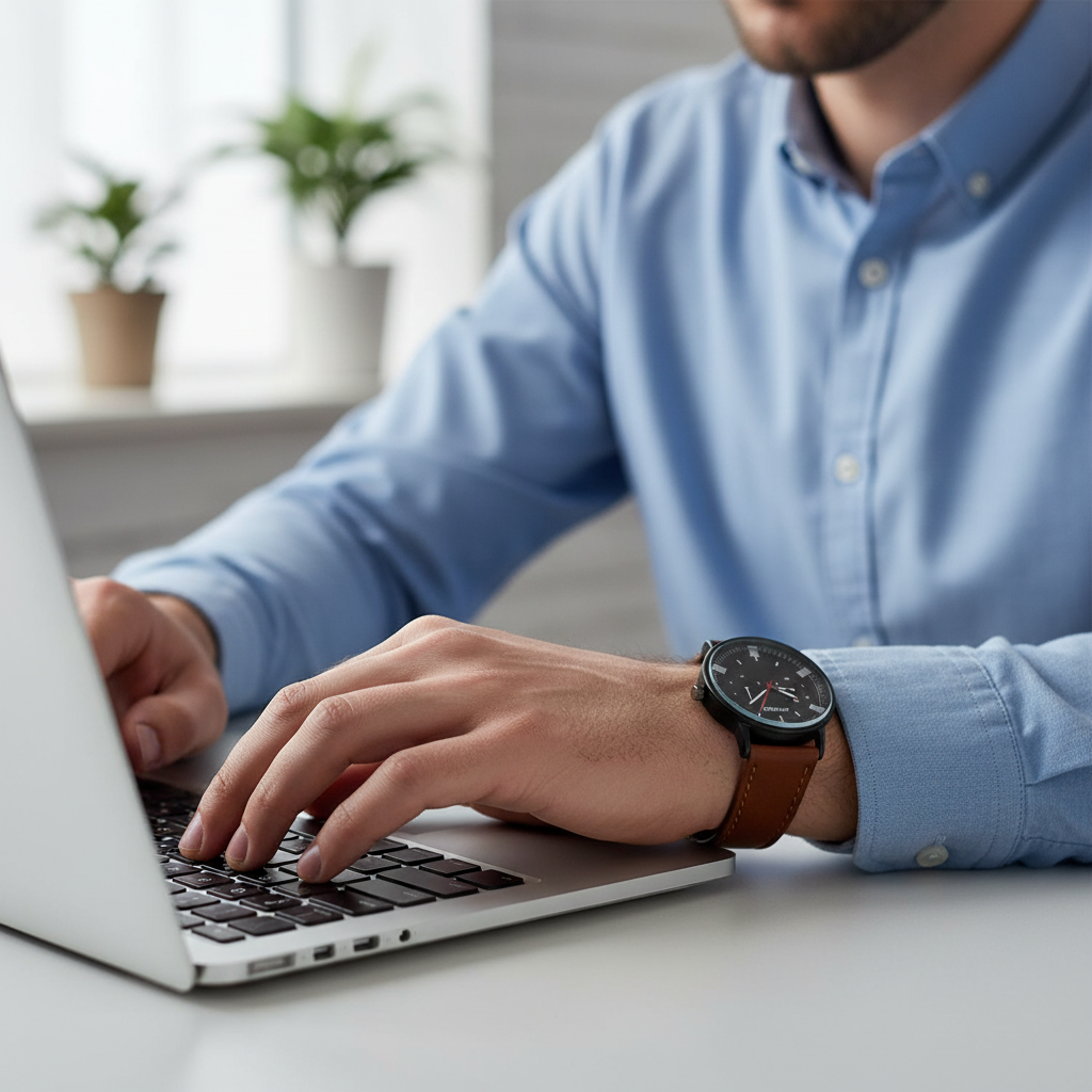 Strike Brown Strap with Black & White Touch Men Watch