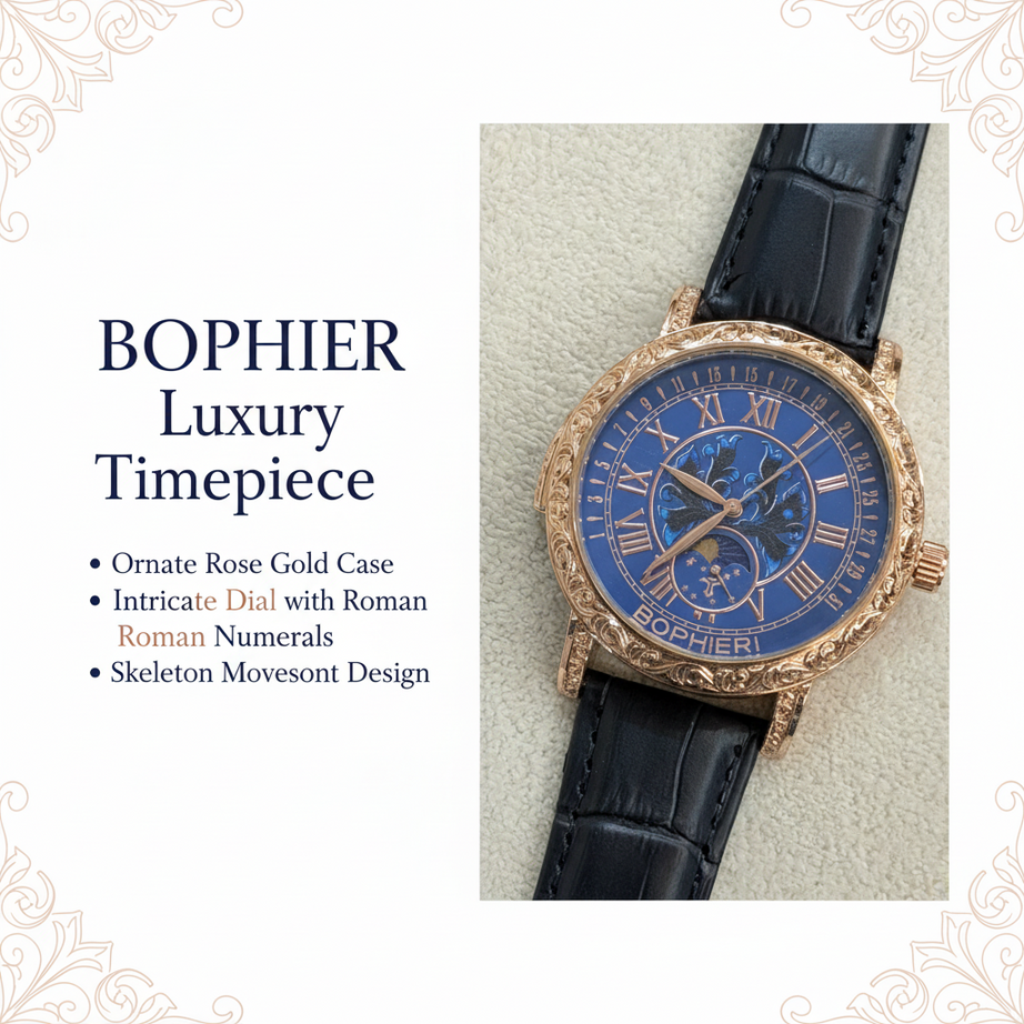 Bophieri Black Strap with Brown Shade Dial Women Watch