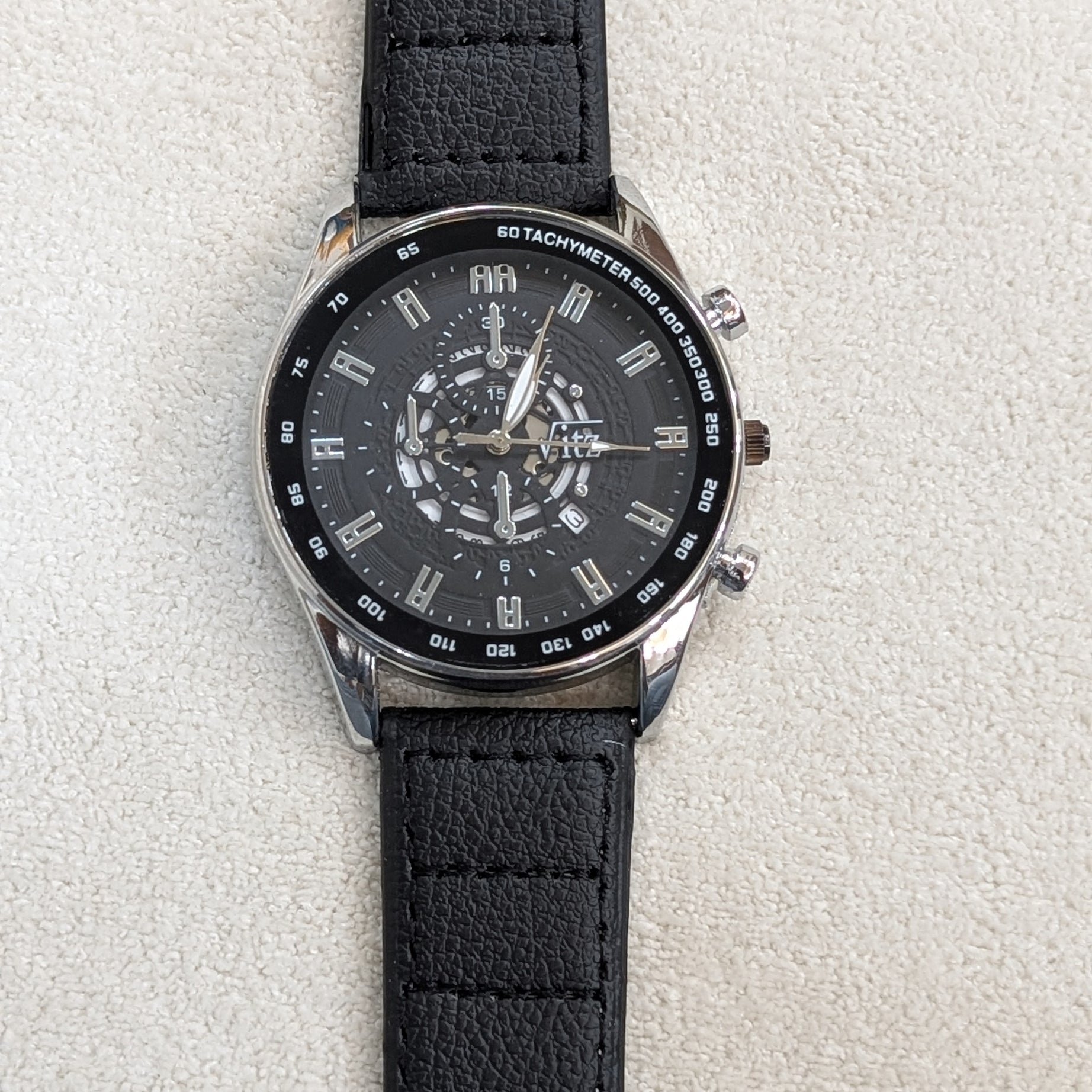 Vitz Vogue Black Men Watch