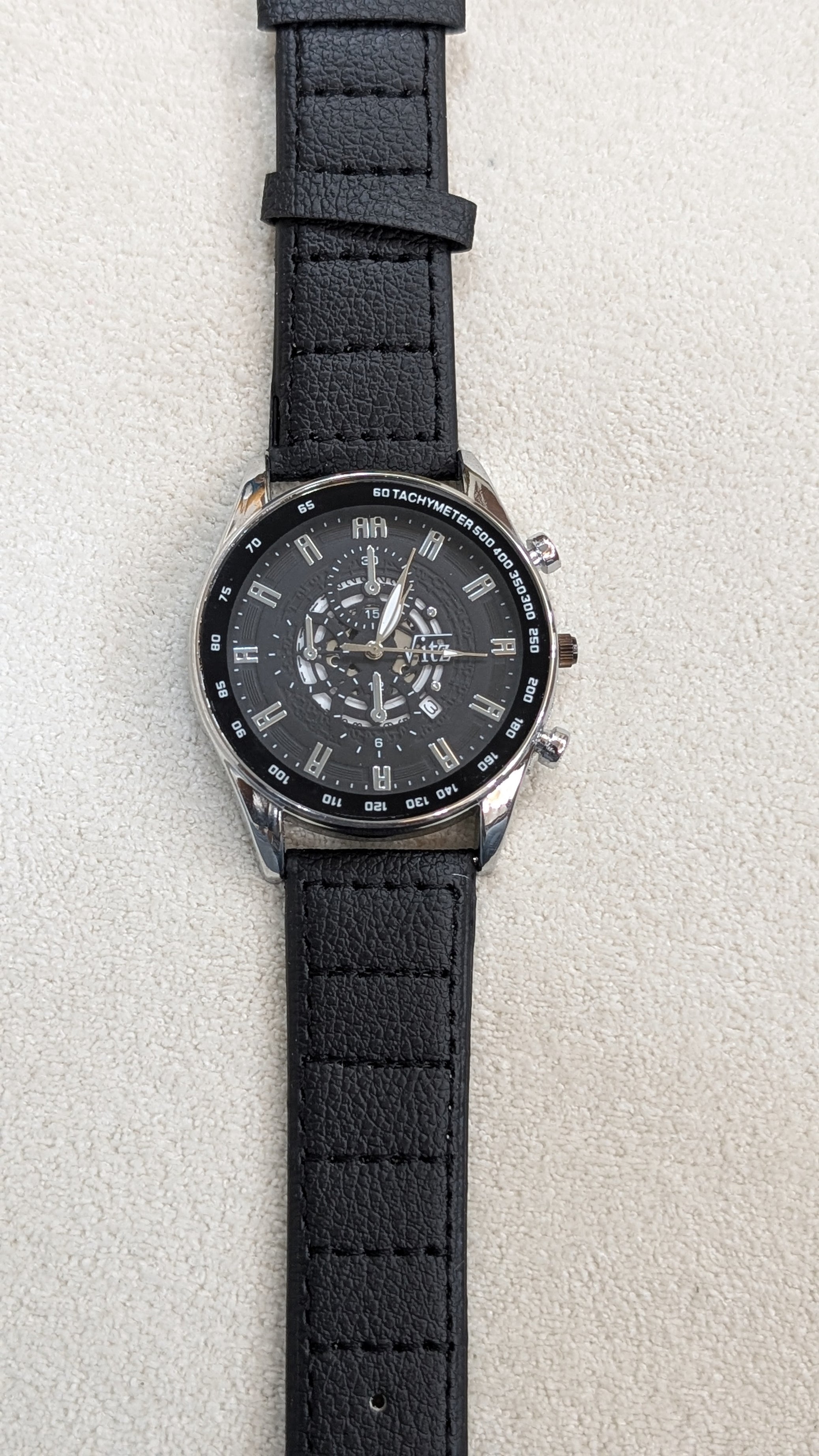 Vitz Vogue Black Men Watch