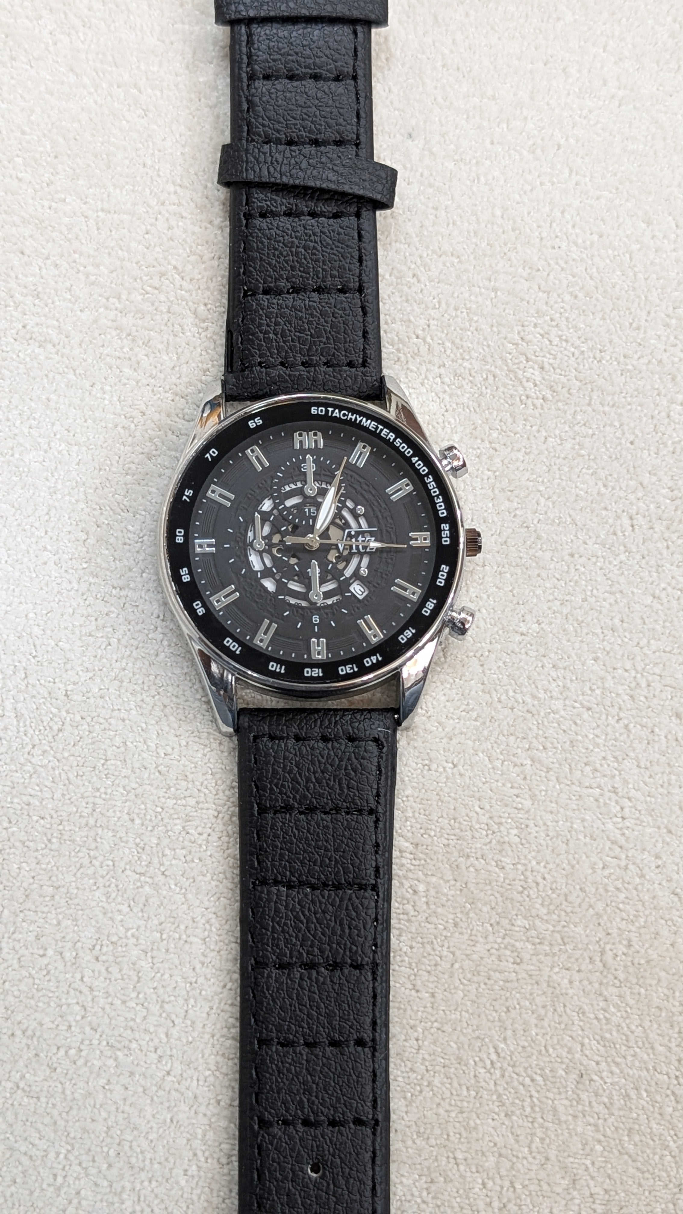 Vitz Vogue Black Men Watch